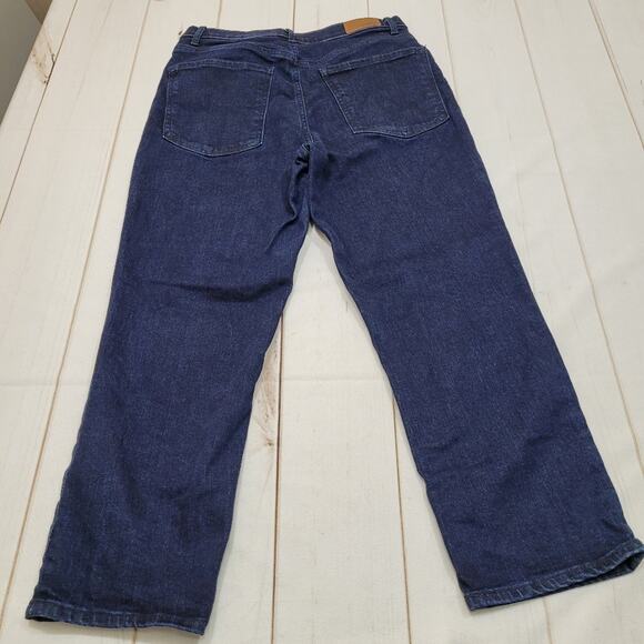 Express Straight high rise jeans cropped crop dark wash - Picture 5 of 9